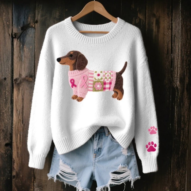 Daphne Women’s Sweater – Dachshund Design Jumper
