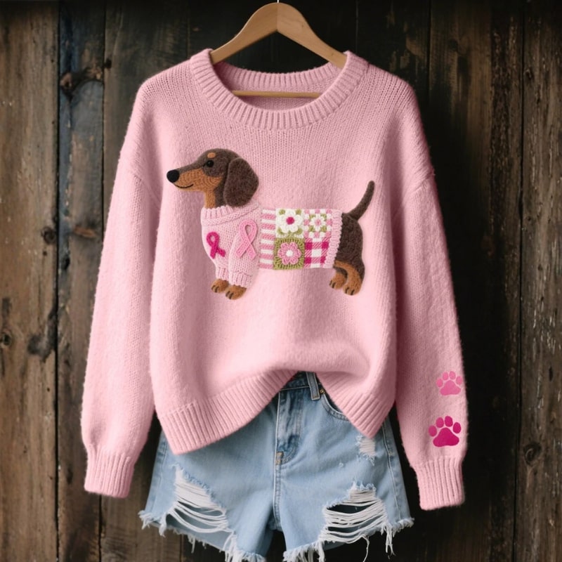 Daphne Women’s Sweater – Dachshund Design Jumper