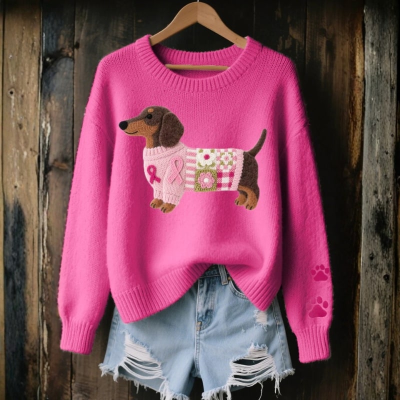Daphne Women’s Sweater – Dachshund Design Jumper