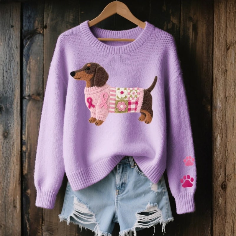 Daphne Women’s Sweater – Dachshund Design Jumper