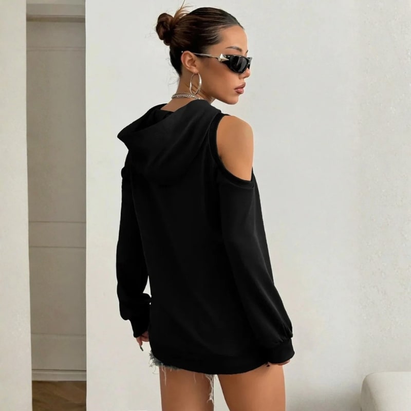 Maristella Women’s Cut-Out Hoodie – Soft Knit Sweater