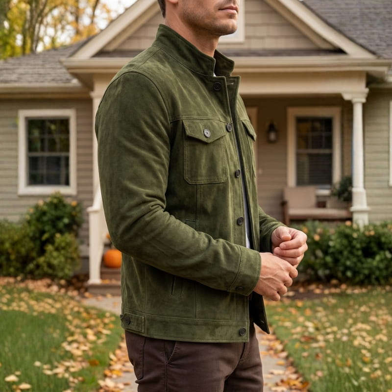 Griffin Men’s Suede Jacket – Structured Lightweight Jacket