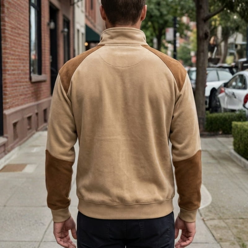 Evan Men’s Sweatshirt – Tailored Fit Suede Pullover
