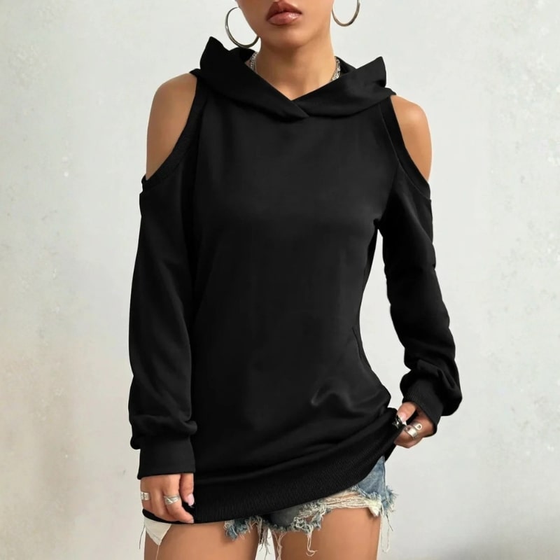 Maristella Women’s Cut-Out Hoodie – Soft Knit Sweater