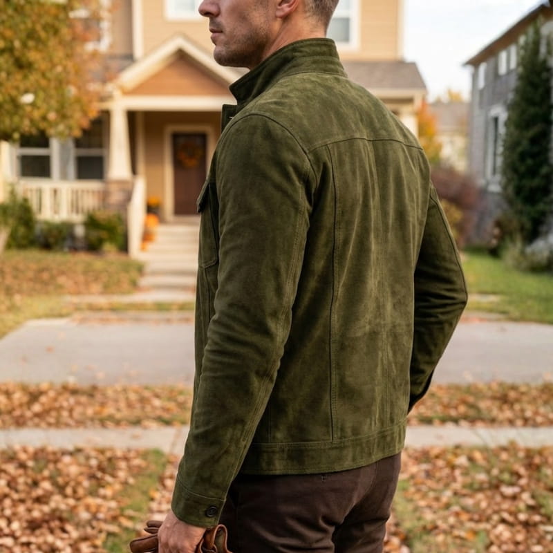 Griffin Men’s Suede Jacket – Structured Lightweight Jacket