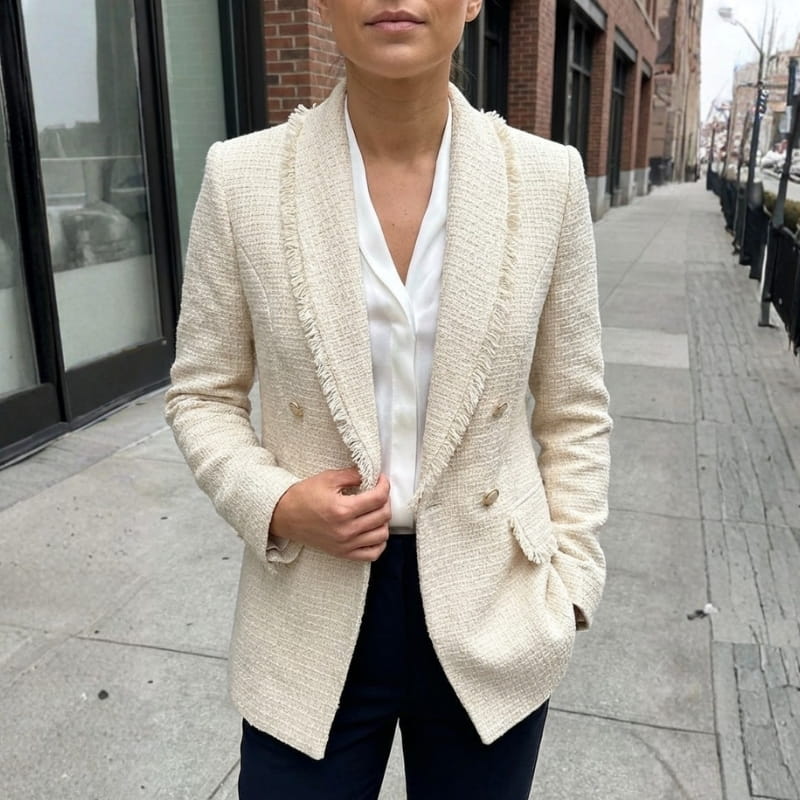 Avery Women’s Blazer – Wool Blend Boucle Couture