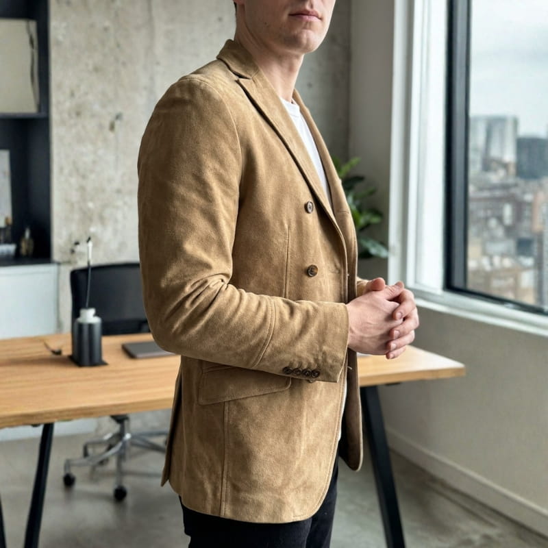 Colton Suede Double-Breasted Jacket