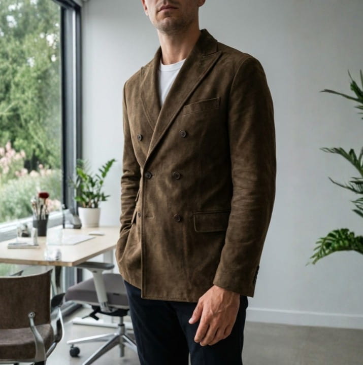 Colton Suede Double-Breasted Jacket
