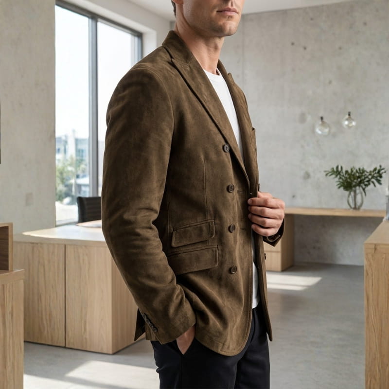 Colton Suede Double-Breasted Jacket