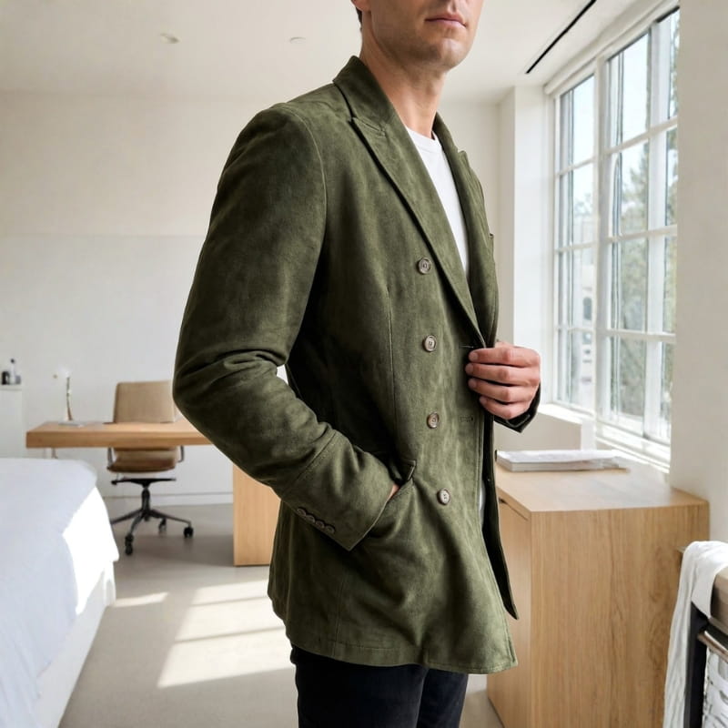 Colton Suede Double-Breasted Jacket