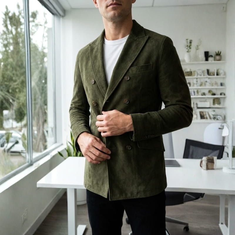 Colton Suede Double-Breasted Jacket