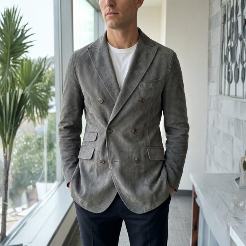 Colton Suede Double-Breasted Jacket