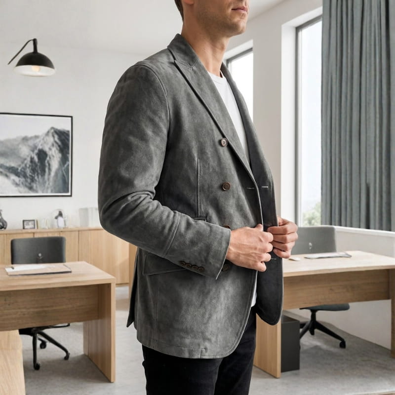 Colton Suede Double-Breasted Jacket