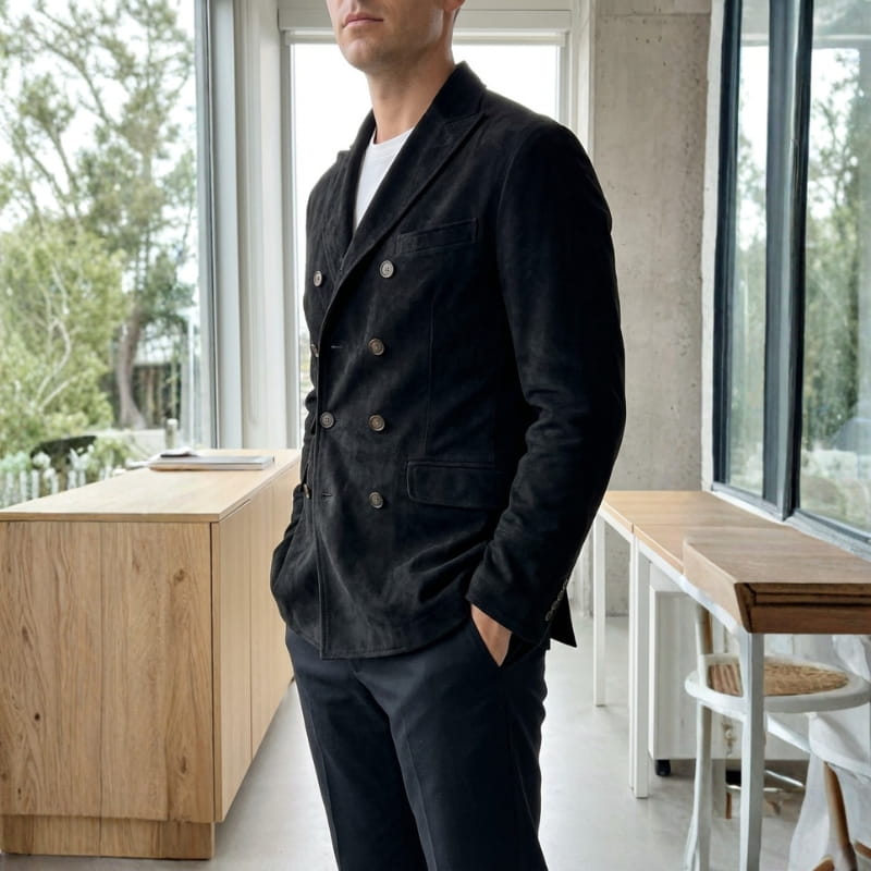 Colton Suede Double-Breasted Jacket