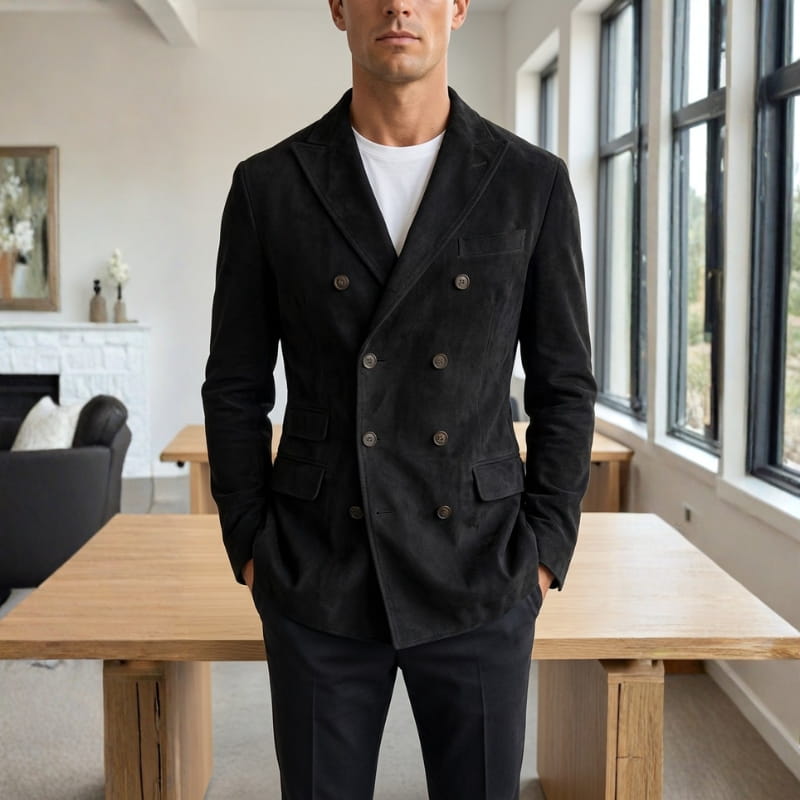 Colton Suede Double-Breasted Jacket