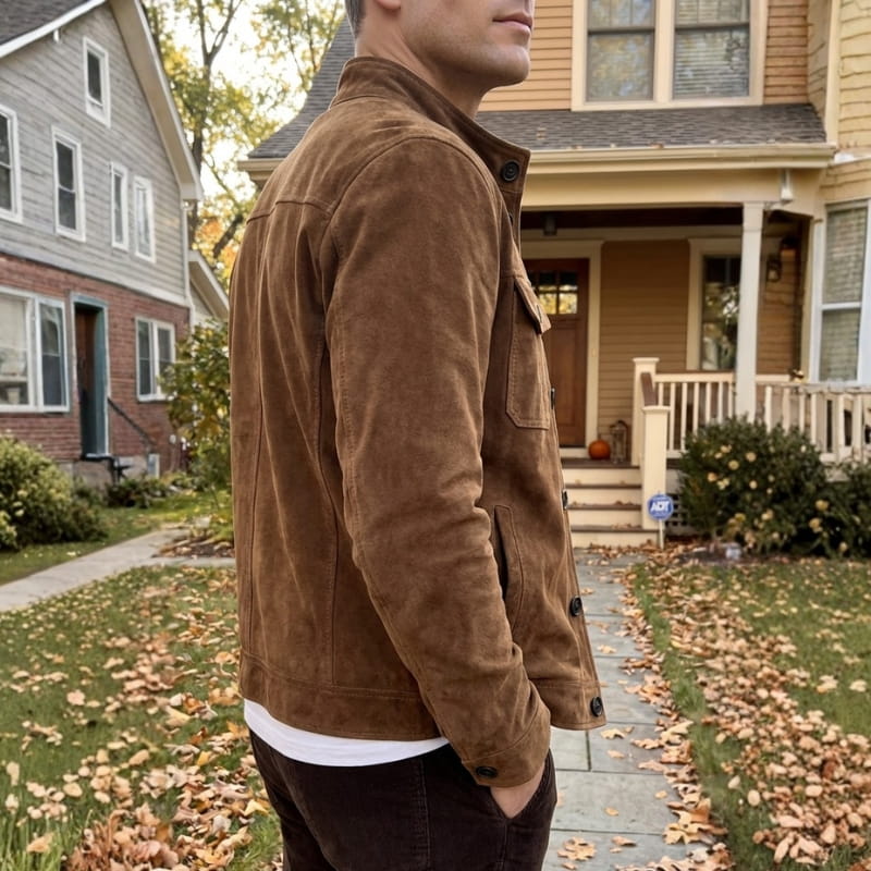 Griffin Men’s Suede Jacket – Structured Lightweight Jacket