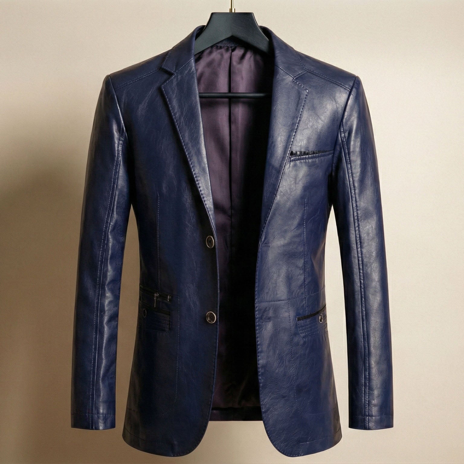 Alessio Genuine Leather Blazer – Premium Soft Structured Casual Jacket