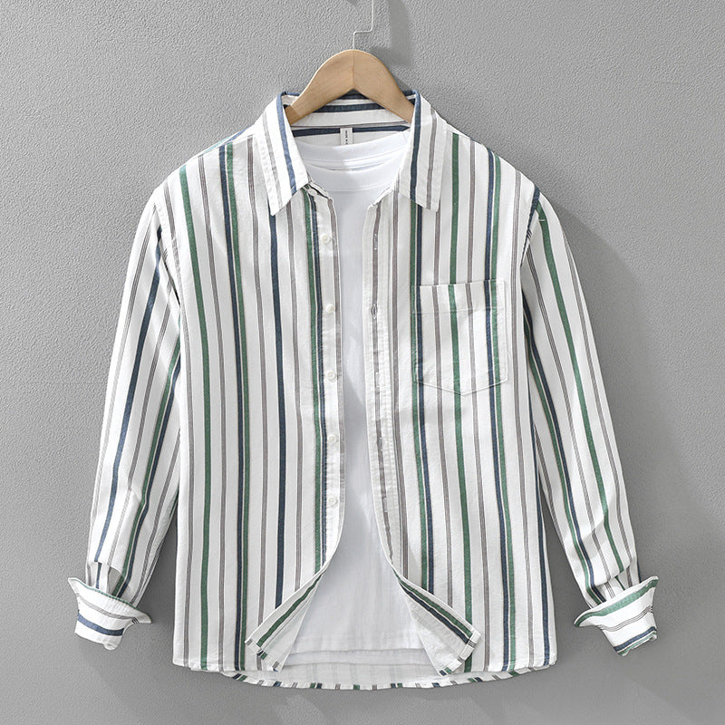 Charleston Striped Men's Shirt – 100% Breathable Cotton with Classic Fit 1