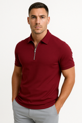 Dario Mid-Zip Polo - Slim-Fit Knit Polo with Modern Half-Zip Styling