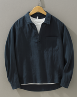 Elliot Kyoto Collar Shirt – Minimalist Resort Shirt in Crisp Cotton-Linen Blend