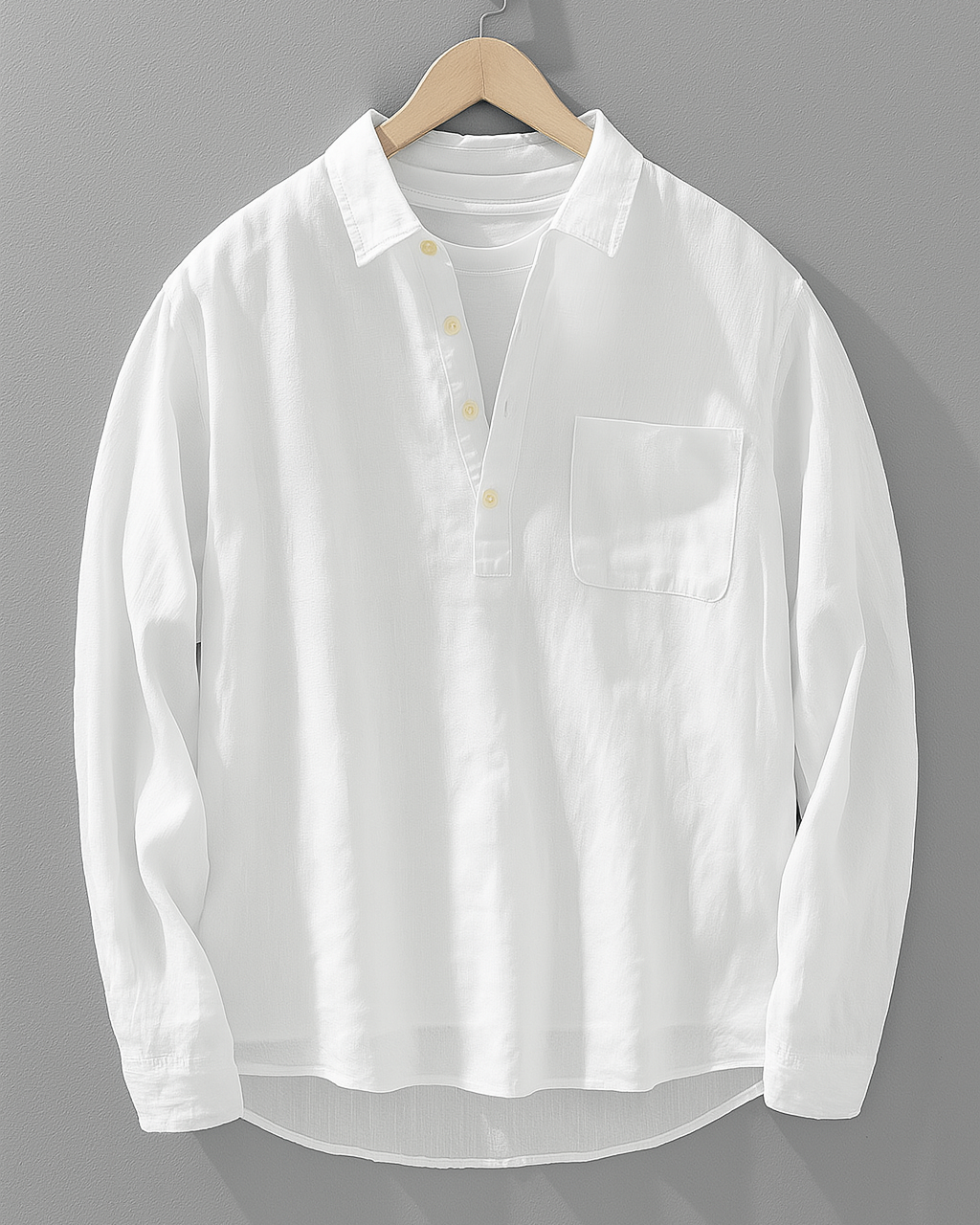 Elliot Kyoto Collar Shirt – Minimalist Resort Shirt in Crisp Cotton-Linen Blend