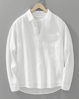 Elliot Kyoto Collar Shirt – Minimalist Resort Shirt in Crisp Cotton-Linen Blend