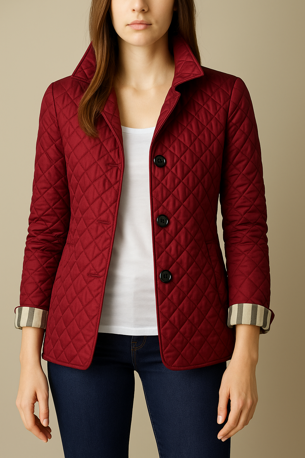 Celeste Women’s Quilted Coat – Button-Up Winter Jacket for Office & Streetwear