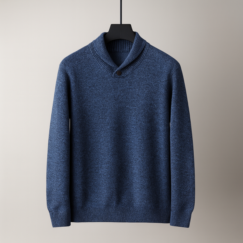 Diego Men’s Merino Wool Sweater – Soft Knit with Shawl Collar