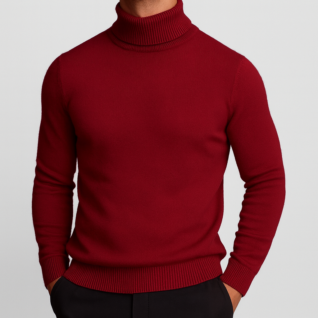 Insisto Men’s Wool Turtleneck Sweater – Premium Merino Knit Pullover