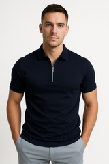 Dario Mid-Zip Polo - Slim-Fit Knit Polo with Modern Half-Zip Styling