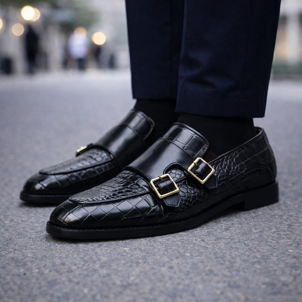 Sebastian Men’s Monk Strap Leather Shoes