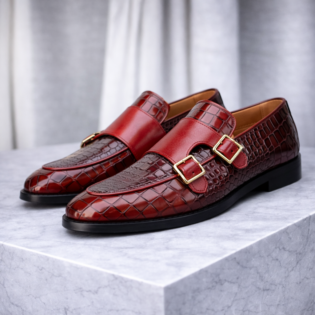 Sebastian Men’s Monk Strap Leather Shoes
