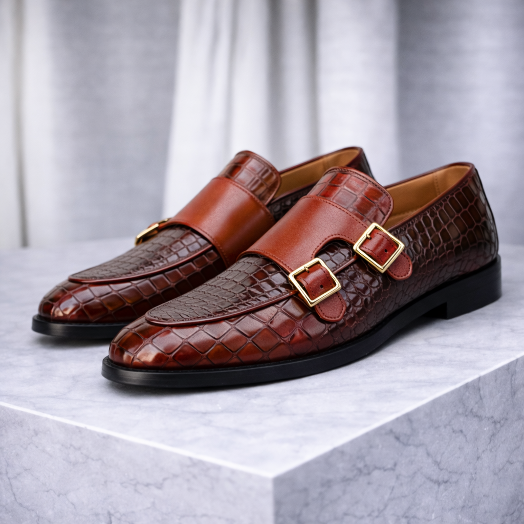 Sebastian Men’s Monk Strap Leather Shoes