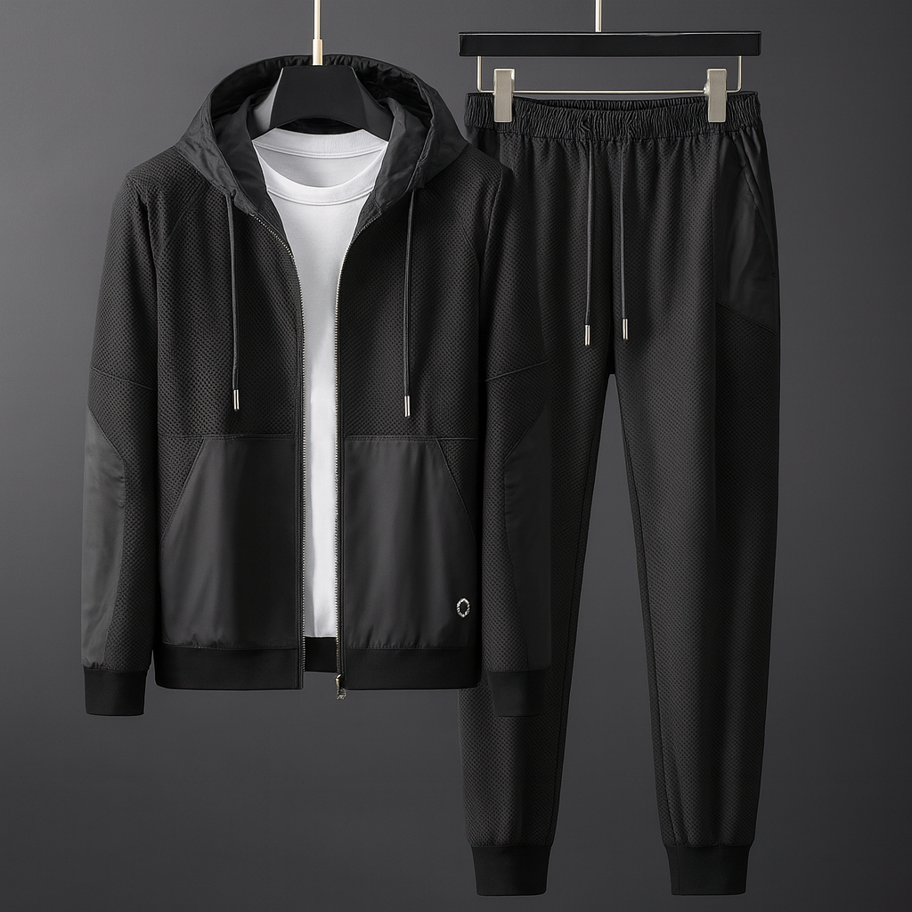 Colton Men’s Tracksuit Set– Breathable Mesh Tech Blend Fabric