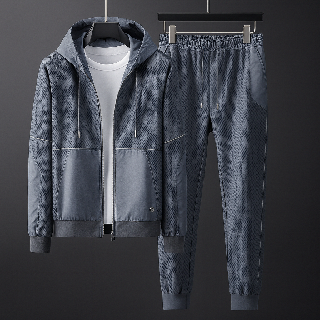 Colton Men’s Tracksuit Set– Breathable Mesh Tech Blend Fabric