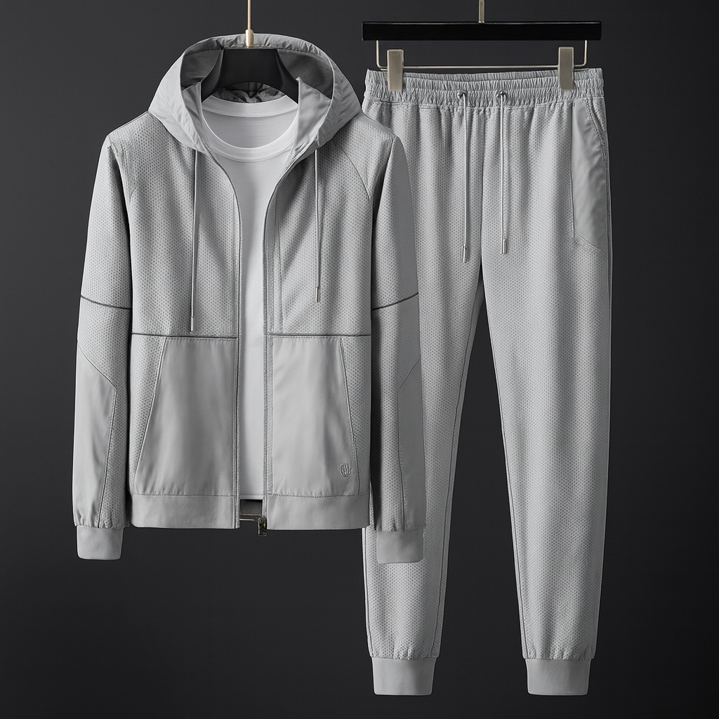 Colton Men’s Tracksuit Set– Breathable Mesh Tech Blend Fabric