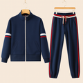 Easton Men’s Tracksuit Set – Soft Double-Knit with Striped Design