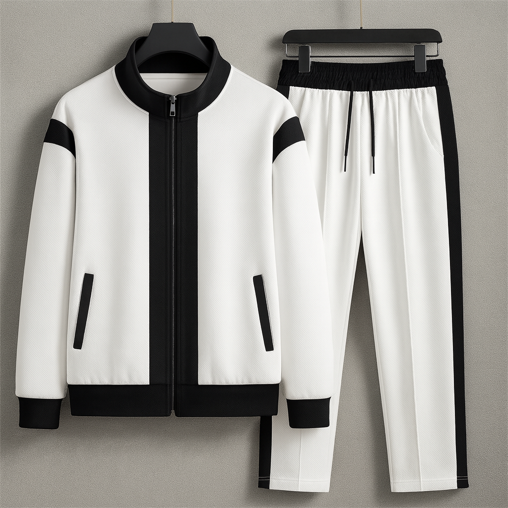 Rovian Men’s Tracksuit – Structured Mesh Knit Premium Everyday Set