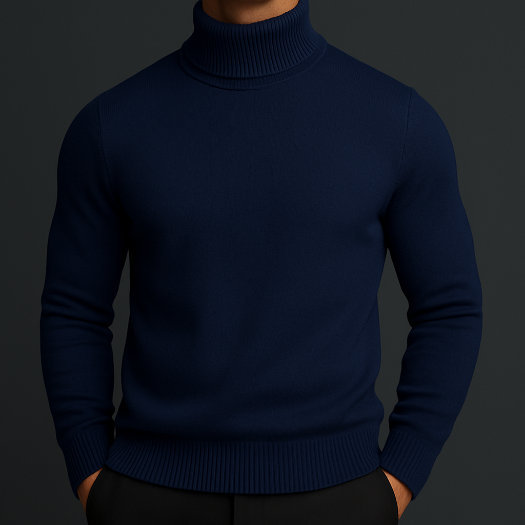 Insisto Men’s Wool Turtleneck Sweater – Premium Merino Knit Pullover