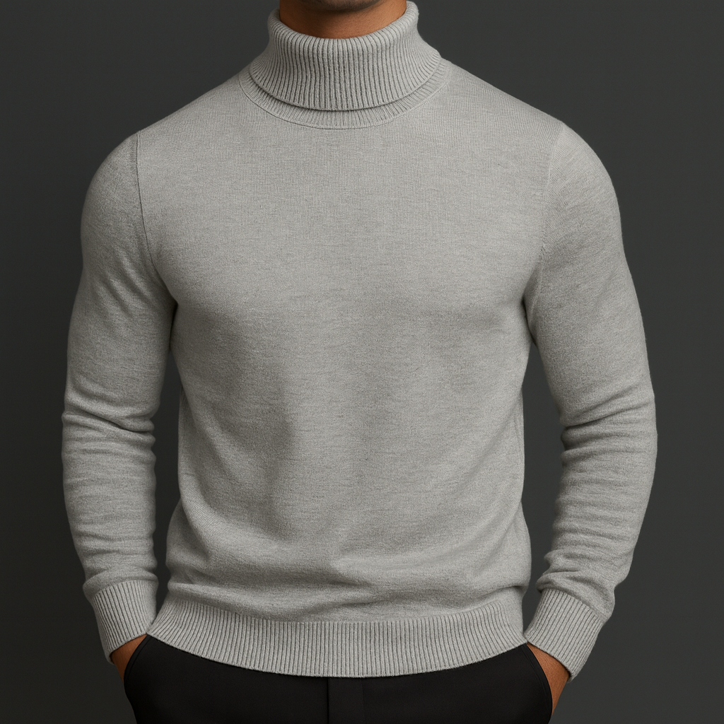 Insisto Men’s Wool Turtleneck Sweater – Premium Merino Knit Pullover