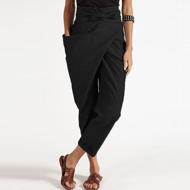 Chicago Black Linen Pants for Women – Tailored Fit & Lightweight Comfort 1