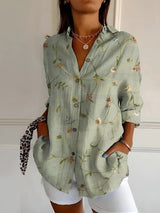 Chicago Floral Print Blouse – Lightweight & Breathable Relaxed Fit Summer Top 0