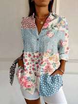 Chicago Floral Print Blouse – Lightweight & Breathable Relaxed Fit Summer Top 1