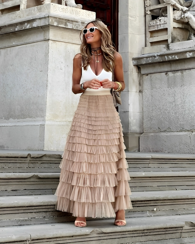 Chicago Flowing Maxi Skirt – Soft Fabric & Relaxed Fit for Effortless Elegance 0