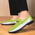 Chicago Genuine Leather Loafers for Women – Breathable Perforated Design with Gold Accents 0