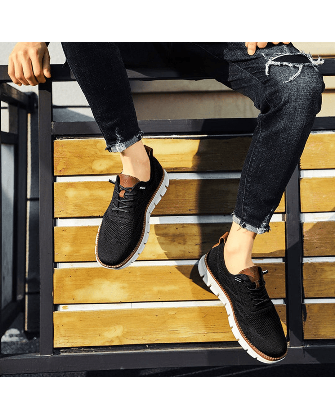 Chicago Luxe Sneakers – Premium Italian Leather with Breathable Flyknit & Memory Foam Comfort 8