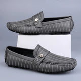 Chicago Premium Leather Loafers – Cushioned Comfort with Pinstripe Detailing 0