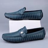 Chicago Premium Leather Loafers – Cushioned Comfort with Pinstripe Detailing 1