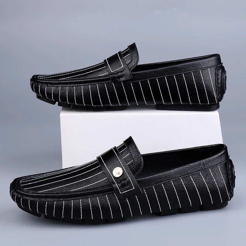 Chicago Premium Leather Loafers – Cushioned Comfort with Pinstripe Detailing 2