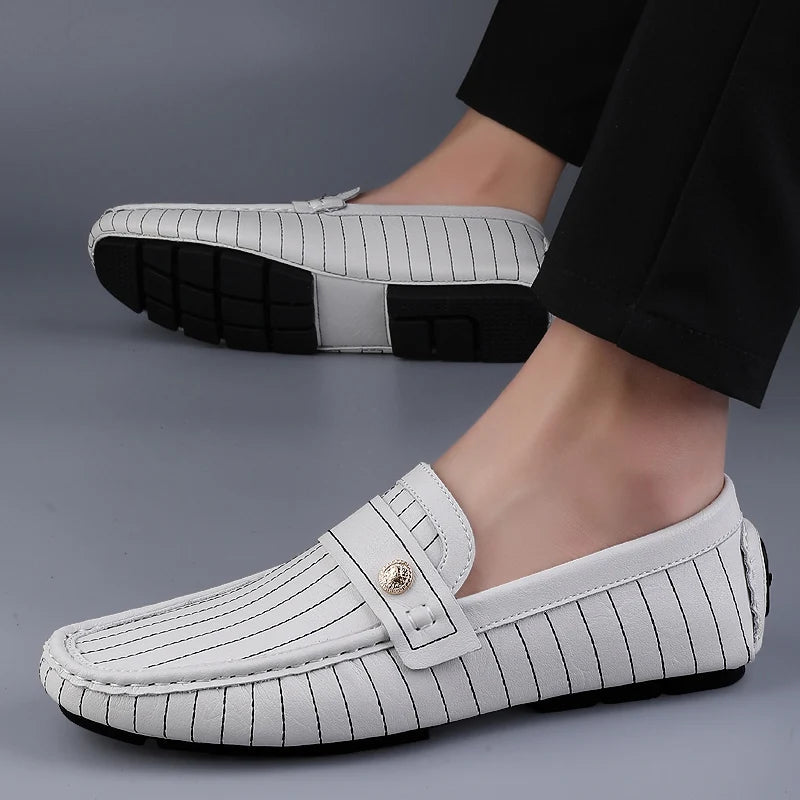 Chicago Premium Leather Loafers – Cushioned Comfort with Pinstripe Detailing 4